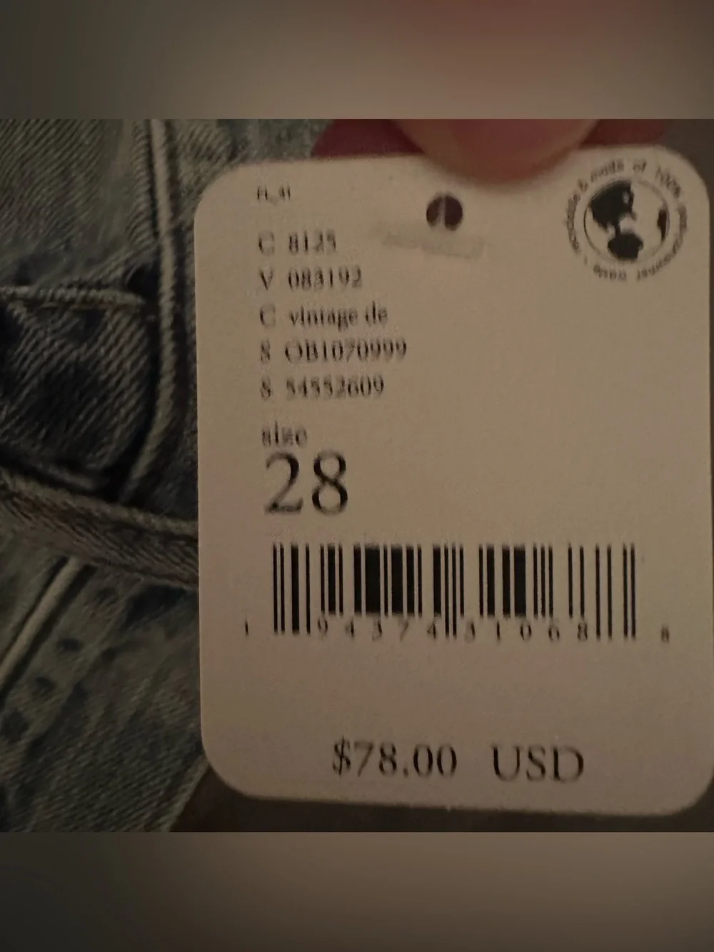 We The Free Free People Distressed High Rise Cutoff Jorts Size 28 NWT